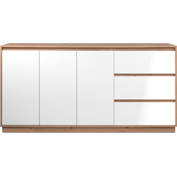 Dressoir met 3 deuren en 3 lades, decor hoogglans wit en artisan eik, 178 cm  PHOENIX