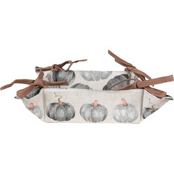 Clayre & Eef Broodmand 35x35x8 cm Grijs Katoen Vierkant Pompoen