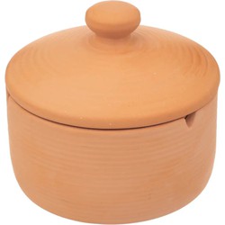 Atmosphera Asbak met stijlvolle deksel - Terracotta - D13 cm - steenrood - voor binnen/balkon/serre - Asbakken