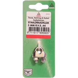 Staaldr.klem 10mm rvs