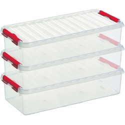 3x Kunststof stapelbare opbergbak 6,5 liter 48,5 x 19 x 10,5 cm - Opbergbox