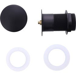 Badplaats Afvoerplug Mat Zwart - Pop up Plug voor Wastafel zonder Overloop