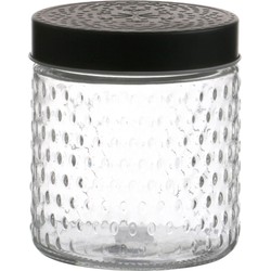 Urban Living Voorraadpot/bewaarpot Roma - 500 ml - glas - zwart - D12 x H12 cm - Voorraadpot