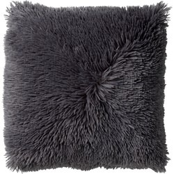 Dutch Decor FLUFFY - Kussenhoes 60x60 cm - superzacht - XL kussensloop - Charcoal Gray - antraciet - Dutch Decor