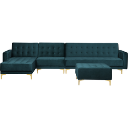 Beliani ABERDEEN - Modulaire Sofa-Groen-Fluweel