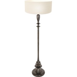Anne Lighting - vloerlamp - Bois - zwart - hout linnen - Ø 50cm - E27 - 3778ZW