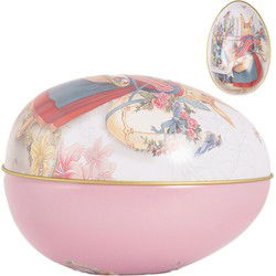 Clayre & Eef Decoratie Ei 8x13x8 cm Wit Metaal