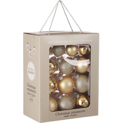 House of Seasons Kerstballen Set - 26 Stuks - Ø7 cm - Glas - Champagne