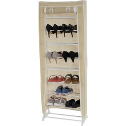 Cosmo Casa Schoenenkast - Kampeerkast - Opvouwbare Kast - Stof - Crème - 140x52x18cm