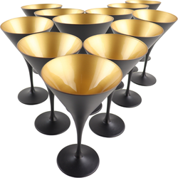OTIX Martini Glazen - Set van 12 - Cocktailglazen - 230ml - Zwart - ONYX
