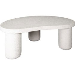 Salontafel Organisch - Wit Marmer Composiet - Kiezel