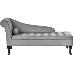 PESSAC - Chaise longue - Lichtgrijs - Linkerzijde - Fluweel