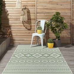 Hilaria Buitenkleed Groen vloerkleed - Voor Binnen & Buiten - 200 X 200 Rond CM