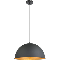 Industriële hanglamp Lenn - L:41cm - E27 - Metaal - Zwart