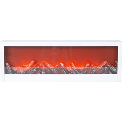 IKO sfeerhaard met LED verlichting - L60 x H20 cm - wit - Sfeerhaarden