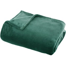 Fleece deken/fleeceplaid groen 125 x 150 cm polyester - Plaids