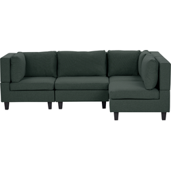 UNSTAD - 4-zitsbank modulair - Donkergroen - Linkszijdig -  Polyester