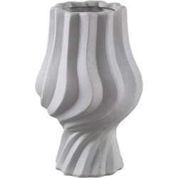 PTMD Clair Taupe ceramic matt glazed swirl pot on footS