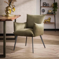 Hoyz Collection - Eetkamerfauteuil Lobby - Groen Velours