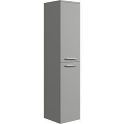 Badplaats Badkamerkast Saturnus 35 x 35 x 130 cm - Mat Grijs - Hangende Kolomkast met Twee Deuren