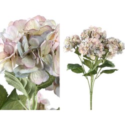 PTMD Hydrangea Flower Hortensia Kunststruik - 43x40x58 cm - Lichtblauw