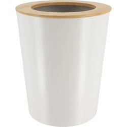 Tendance Badkamer prullenbak/afvalbak 103 series - wit - 5 liter - Prullenbakken