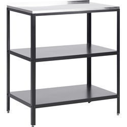 VILAMA - Buitenkeuken eiland - Zwart - 80x50x92 cm - Staal