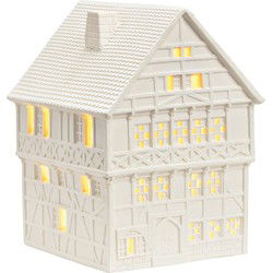 Wurm Lichthaus Fritzlar van porselein, wit (B/H/D) 13x18x14cm