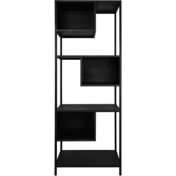 HSM Collection-Open Vakkenkast Manhattan-65x35x175-Zwart-Metaal