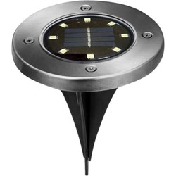 Cepewa Buiten lampje/prik spot - solar verlichting - tuinpad/plant verlichting - LED - D12 cm - Grondspotjes