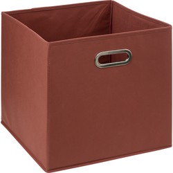 5Five Opbergmand/kastmand 29 liter steenrood linnen 31 x 31 x 31 cm - Opbergmanden