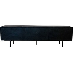 Tv-meubel 160cm - Zwart Mangohout - 160x40x45cm