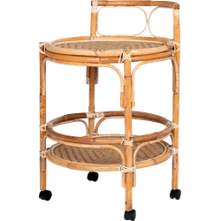 Indigo rotan trolley naturel - Ø 55 cm