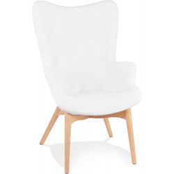 TRAPEUR stijl vleugelfauteuil 93x67x65 cm Wit