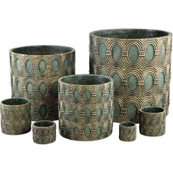 PTMD Kamilla Bloempot - 40x40x40 cm - Cement - Groen