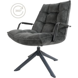 Fauteuil Dorus Arm Adore Velvet - Dark Grey 10