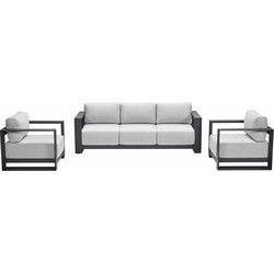 Garden Impressions Malakka loungeset 3 - delig carbon black/valley sand