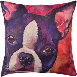Clayre & Eef Kussenhoes Rood Paars Polyester Hond