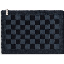 Knit Factory Gebreide Placemat - Onderlegger Block - Zwart/Granit - 50x30 cm