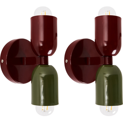 Beliani TOPI - Muurlamp-Rood-IJzer