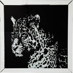 Kare Wandfoto Mirror Leopard 80x80 cm