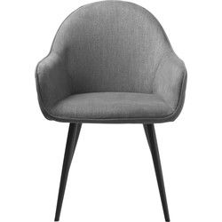 Eetkamerstoel Stof - Grijs - 65x60x84cm - Stoel Minto Met AL - Set van 2