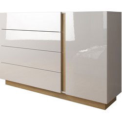 Meubella - Dressoir Ashley - Wit - Eiken - 138 cm