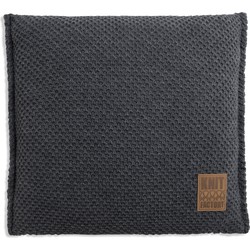 Knit Factory Lynn Sierkussen - Antraciet - 50x50 cm - Inclusief kussenvulling