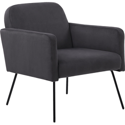 Beliani NARKEN - Fauteuil-Grijs-Fluweel