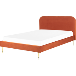 FLAYAT  - Tweepersoonsbed - Oranje - 180 x 200 cm - Fluweel