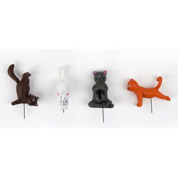 Gift Republic Plant Pot Yoga Cat Markers - Gift Republic Plantenpot Yoga Kat Markers