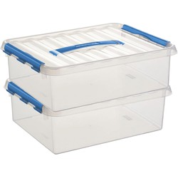 Sunware opbergbox - 2x - transparant - 12L - 40 x 30 x 14 cm - Opbergbox