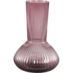 PTMD Anouk Purple solid glass vase ribbed round low