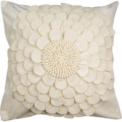Clayre & Eef Kussenhoes 45x45 cm Beige Polyester Vierkant Bloem